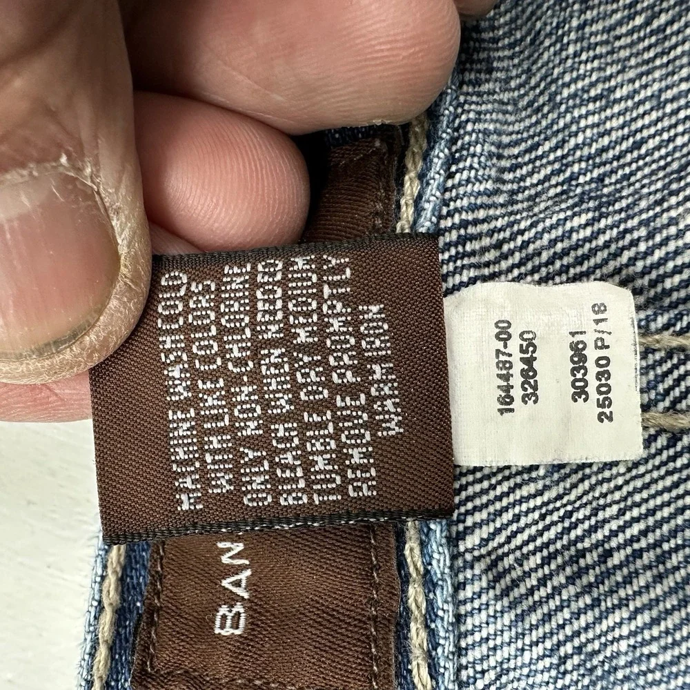 VTG‎ Y2K Banana Republic BootCut Jeans Men Actual 31x24 Blue Raw Hem Button Fly